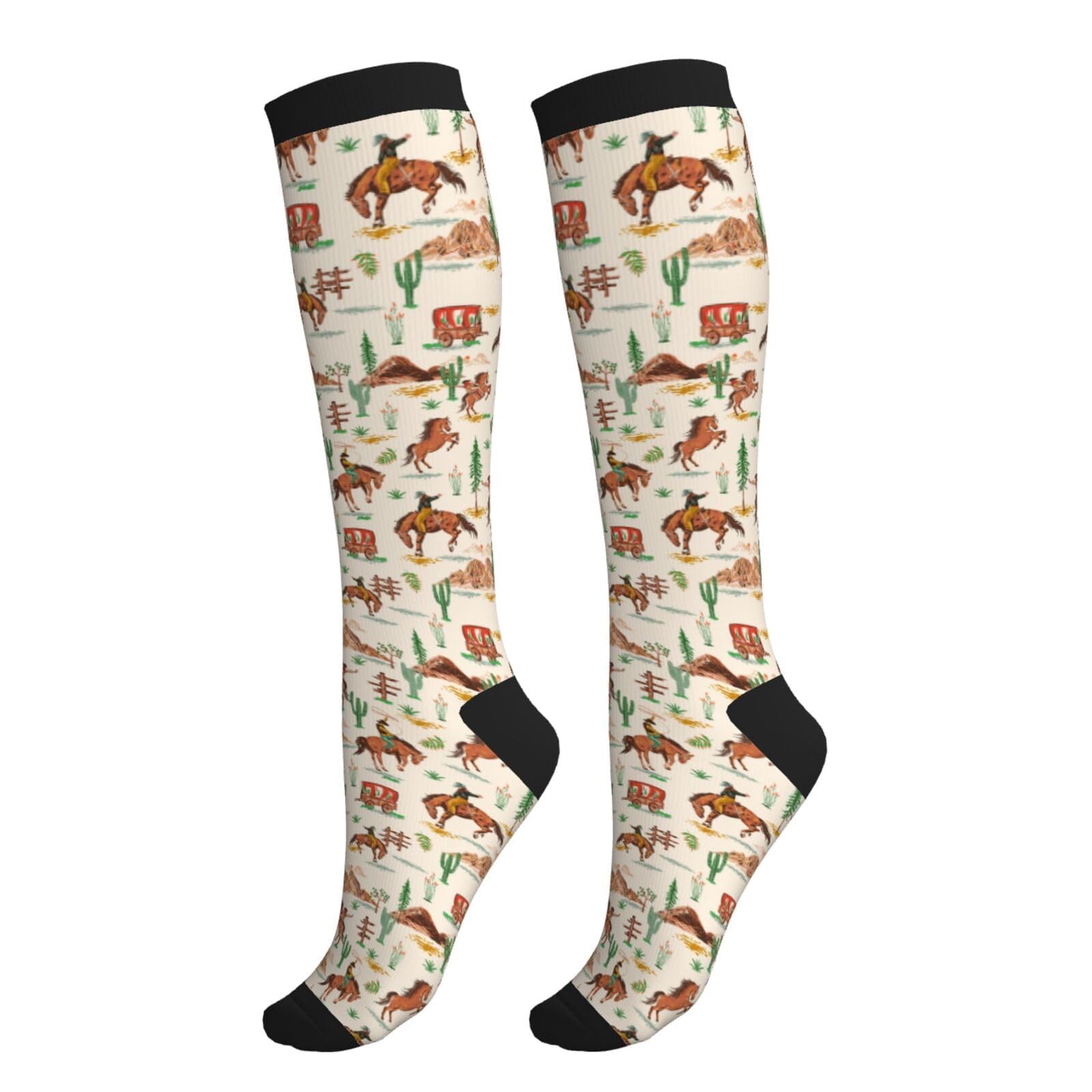 Yealedee Compression Socks Calf Knee High Support Socks Novelty For Women Men Athletic Running Hiking Nurse