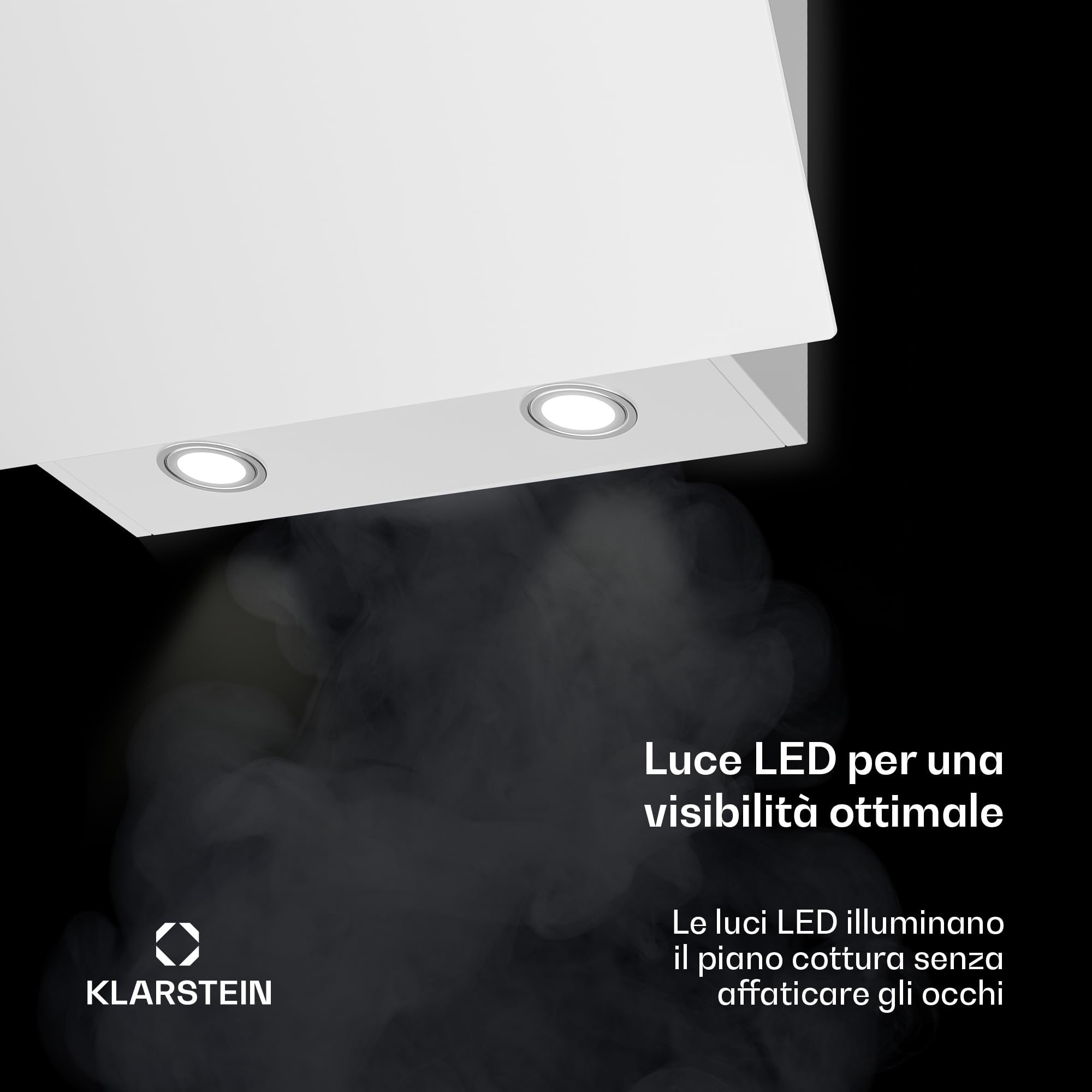 Klarstein Cappa Aspirante a Incasso 60cm, Cappa Cucina con Filtro, Cappa Cucina in Alluminio Lavabile in Lavastoviglie, Cappa Incasso con Flusso d'Aria 305m³/h, LED, Cappa Filtrante con Touch Control