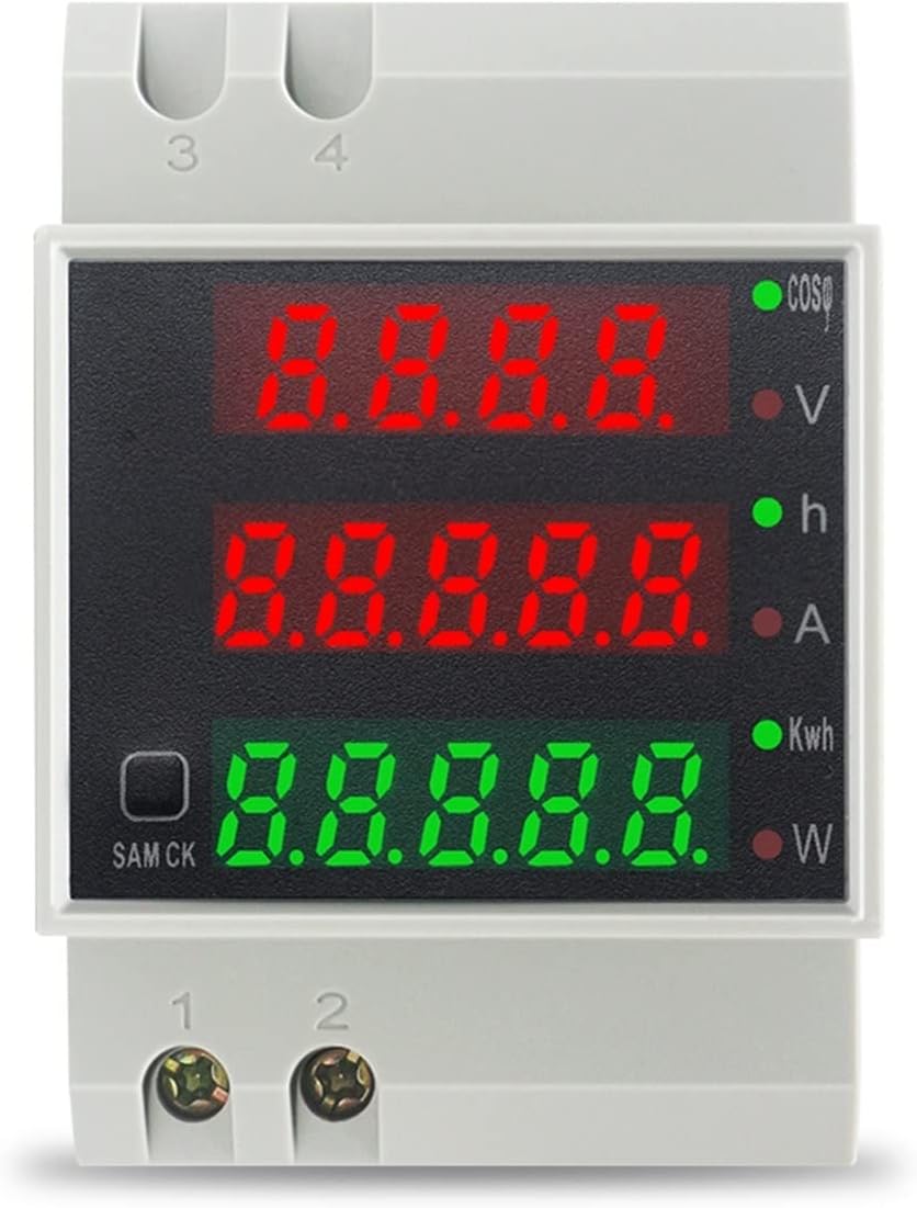 Power Meter Din Rail Wattmeter Voltmeter Power Meter, AC