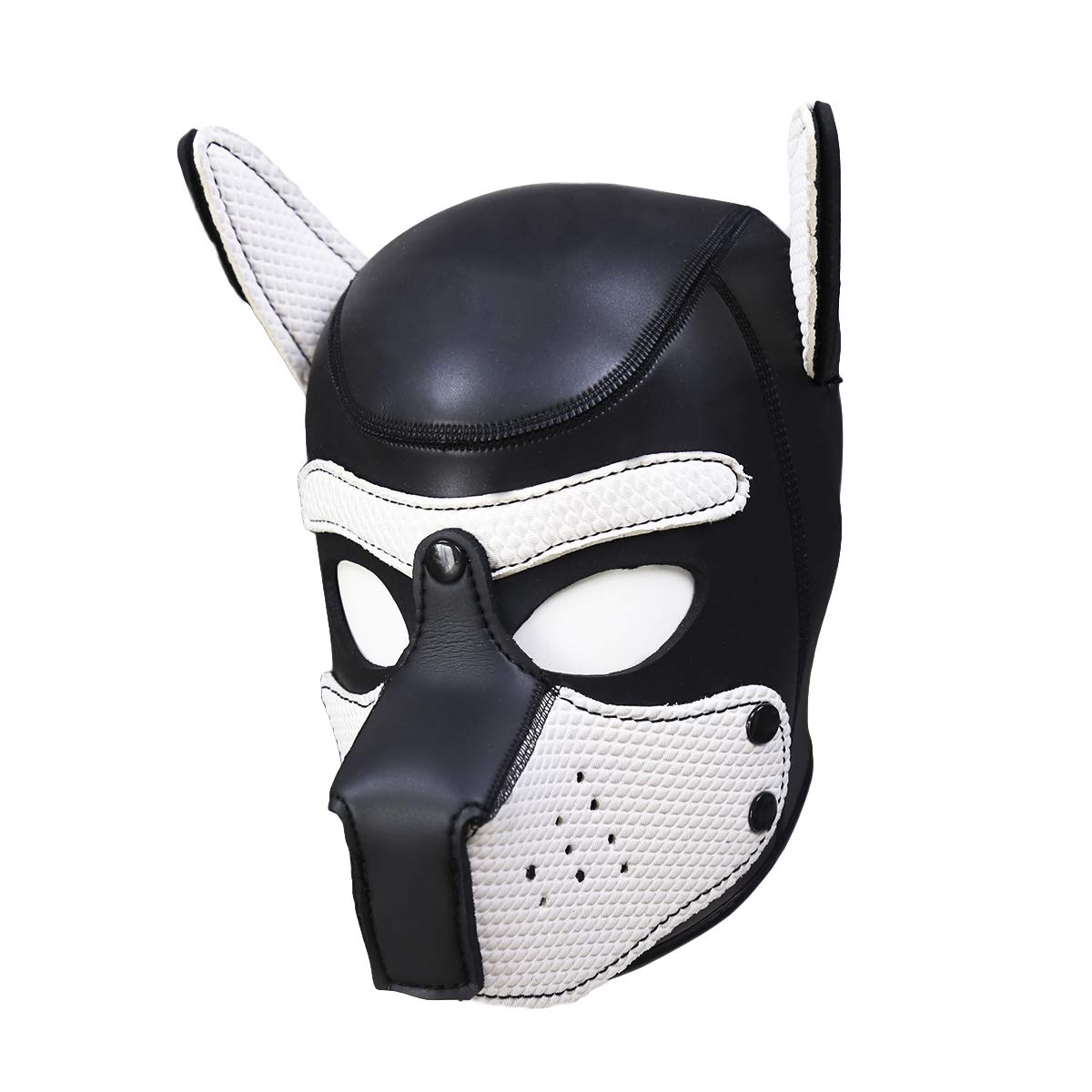 Afus Puppy Mask Dog Mask Adult Cosplay Full Mask with Ear (White XL)