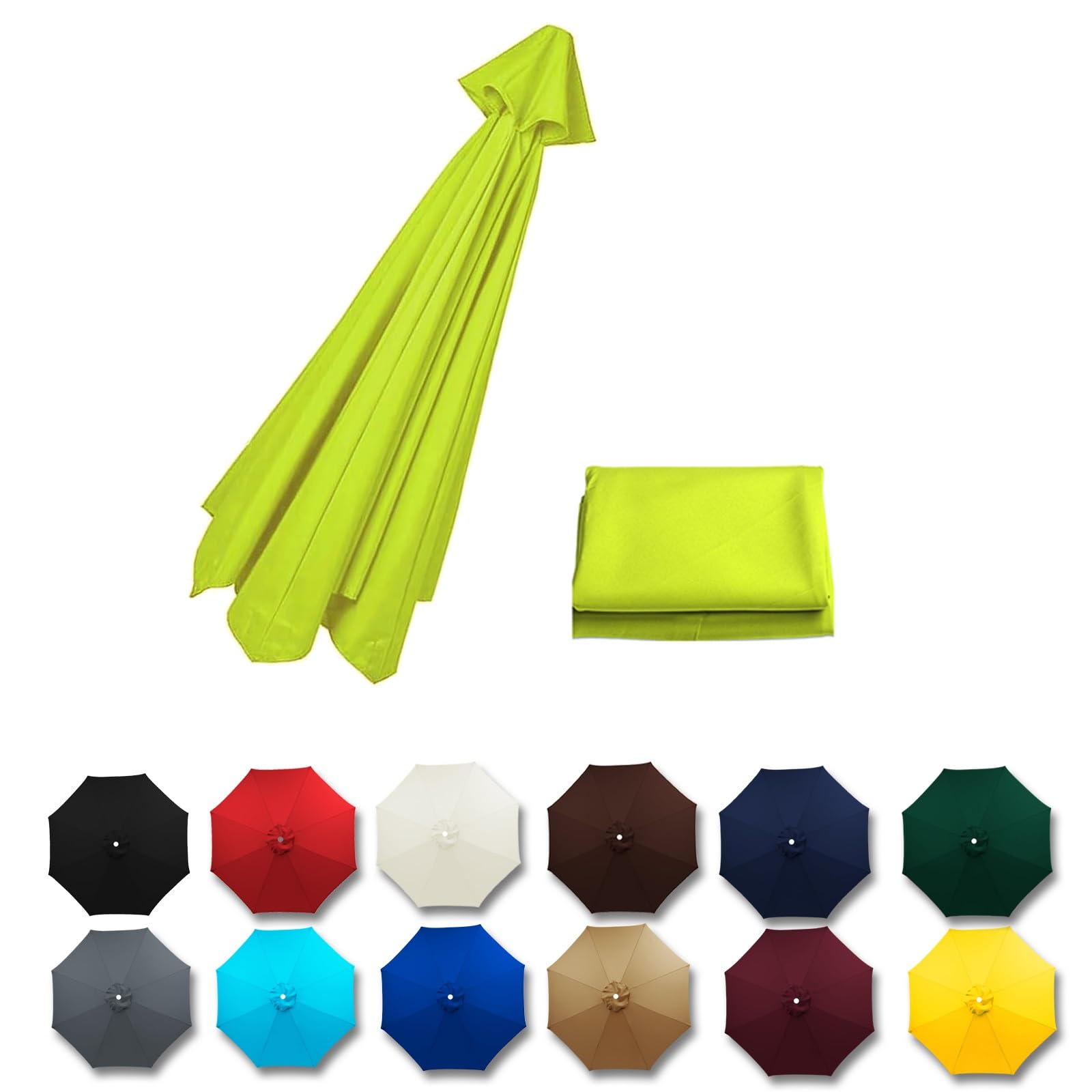Replacement Parasol Canopy 2.0m 2.7m 3.0m Parasol Replacement Cover Sun Shade, 6/8 Ribs Umbrella Replacement Cloth For Patio Market Umbrella Outdoor (Color : E, Size : 3.0m-8Ribs)