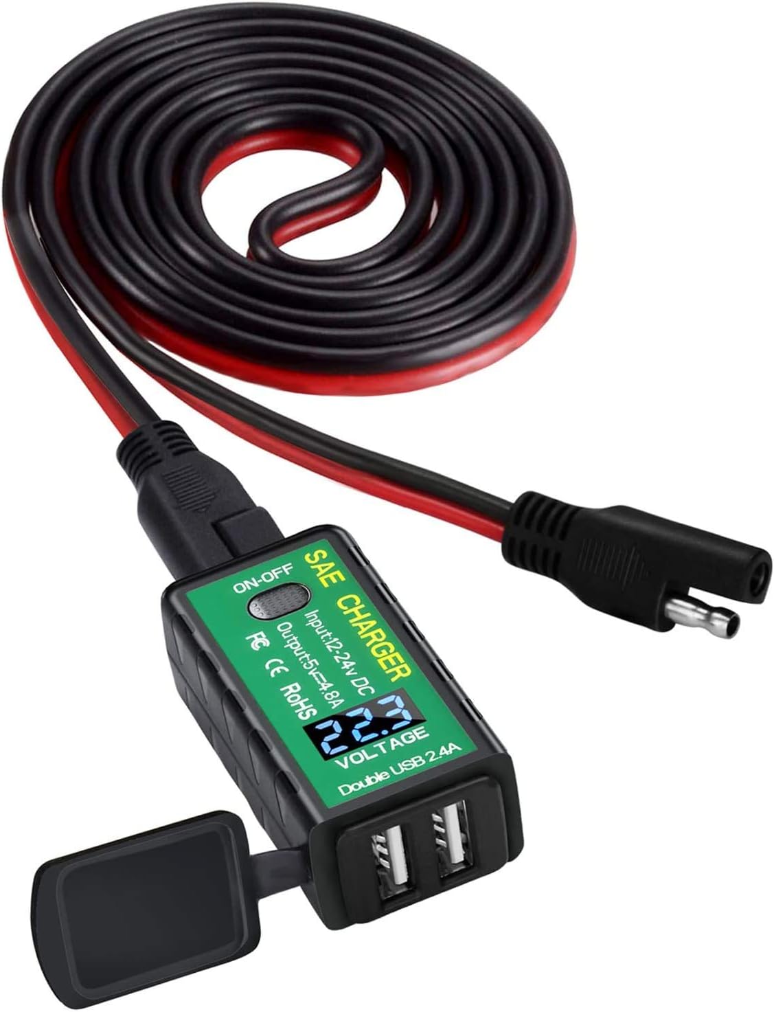 ACOPOWER HY-AS-MS Solar Connector to SAE Adapter, Black : Electronics