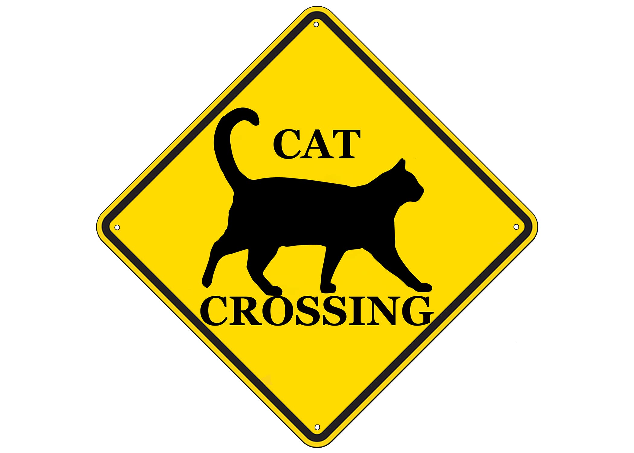 Rogue River Tactical Funny Metal Warning Cat Crossing XING Tin Sign Wall Décor Man Cave Bar Kitten