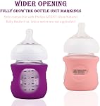 3 Pack Manches en silicone pour Avent Bouteilles pour bébé en verre naturel, Porte-Bouteille Anti Breakage pour bébé, Compatible Philips AVENT Bouteille pour bébé naturelle en verre 4 oz, BPA Gratuit (blanc+pink+purple)