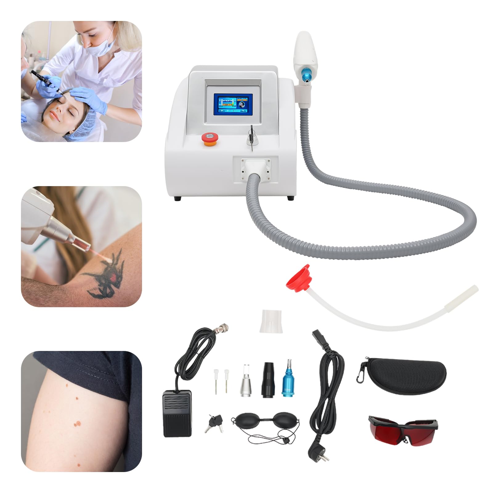 ND YAG La-ser - Eliminación de tatuajes para eliminar el acné, reafirmación de la piel, dispositivo de belleza, 1000 W, doble longitud de onda, 1064 nm, 532 nm