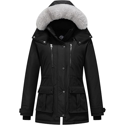 Women's Quilted Winter Coat (Standard & Plus Size) Warm Puffer Jacket Thicken Parka with Removable Hood