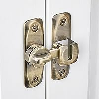 Vista 5 de Pestillos para puerta de granero, cerradura de puerta de 90/180 grados en bronce, pestillo de puerta de ángulo recto de aleación de zinc, herrajes