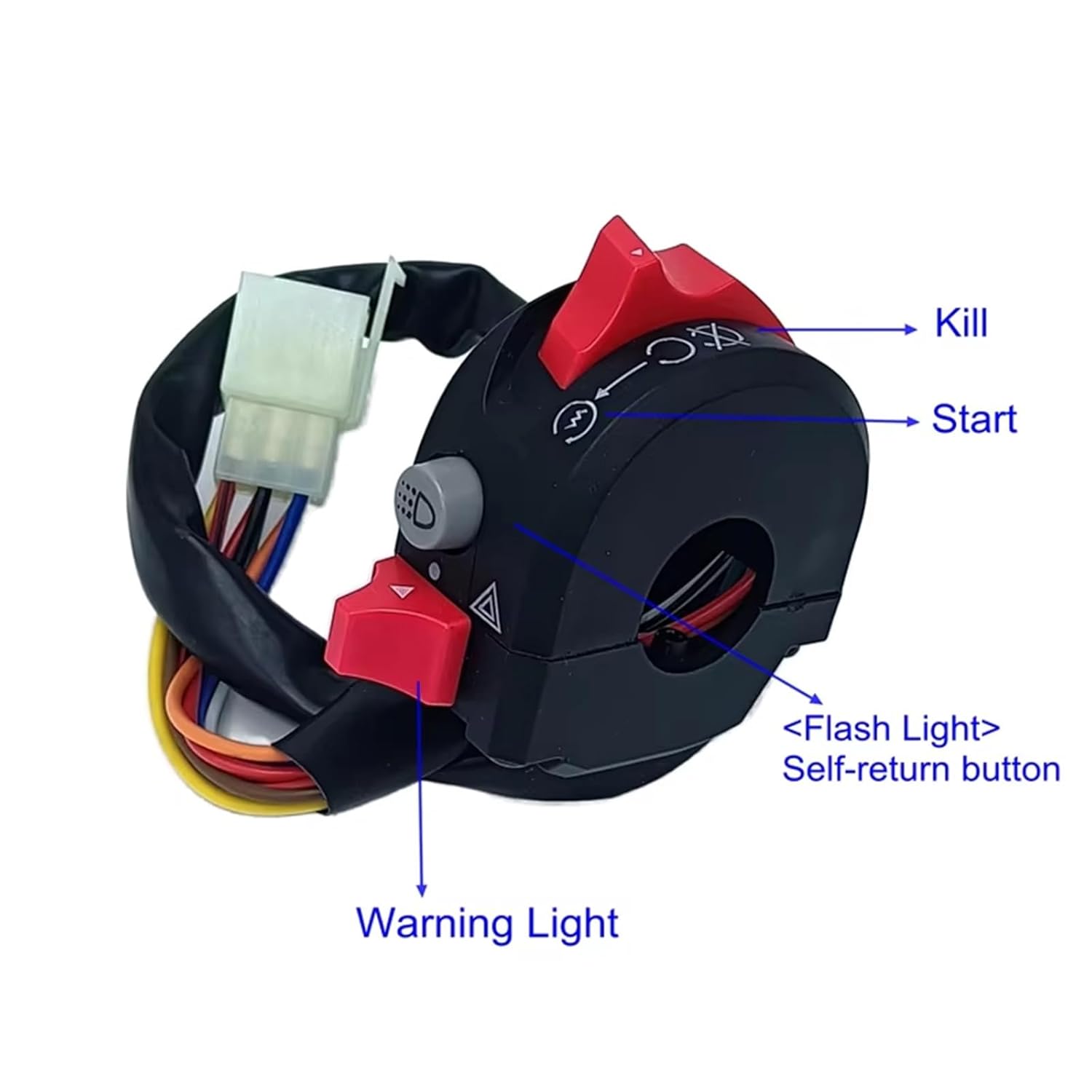 オートバイ7/8インチ22mmハンドルバースイッチバイクヘッドライト警告灯電気スタートキルスイッチボタンスタートイグニッションスイッ