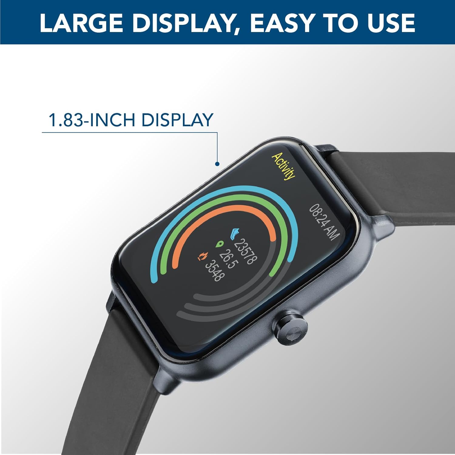 Smartwatch display showing activity rings