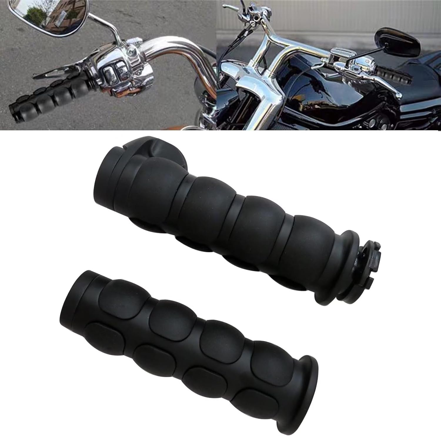 1 Pair Motorcycle Handlebar Hand 1" Grips Fit for Harley Davidson Honda Kawasaki Suzuki Yamaha