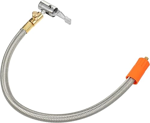 X AUTOHAUX Adaptador de manguera de inflador de neumáticos flexible de 15.8 pulgadas, tamaño de rosca M6, portabrocas de aire con manguera para