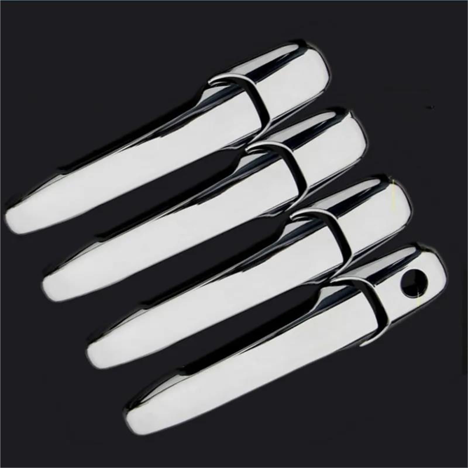 Zapora Chrome Handle Covers Sticker Chrome Carbon Fiber Car Door Handle Cover Sticker Styling Decal Accessories For Ford For Mustang 2005-2011(Chrome Handle)