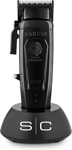 Stylecraft Saber II Professional Full Metal Body High-Torque Digital Brushless Motor Cordless Hair Clipper (Black)
