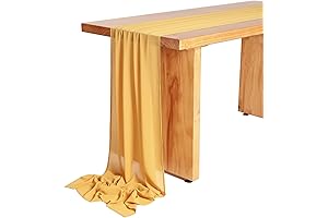 SHERWAY 27 x 120 Inch Gold Fabric Wedding Table Runner