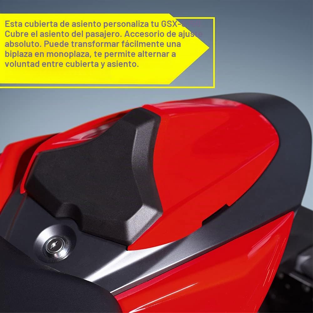 Cubierta de Joroba de Asiento Individual para Pasajero Trasero de Motocicleta, sección Trasera de carenado de ABS Duro para GSX-S GSXS 750 GSXS750 GSX-S750 2017-2023 (Negro Mate)