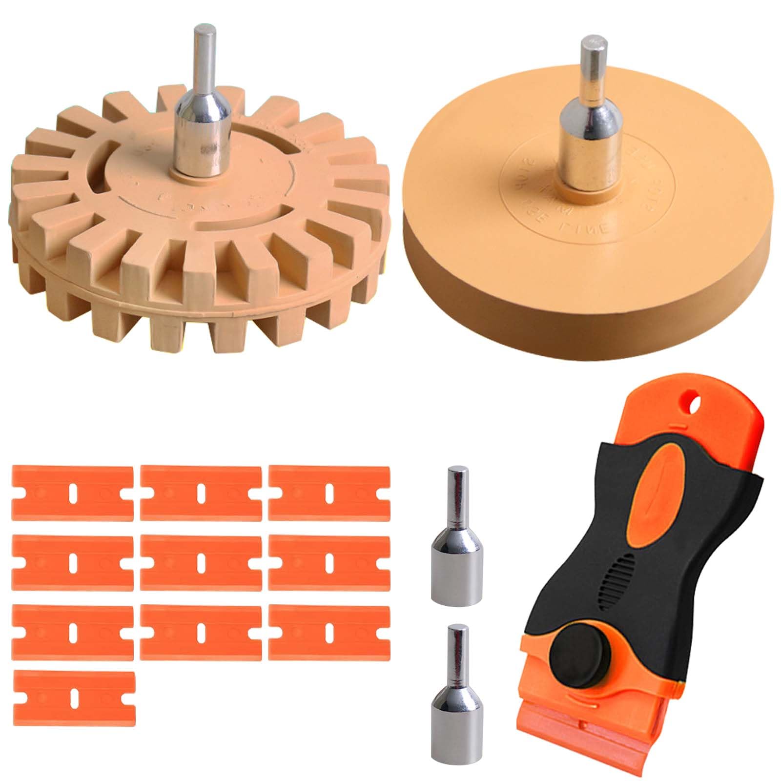 Adesivo gomma per avvitatore a batteria, diametro 100 mm & 88 mm, raschietto in plastica, 2 pezzi