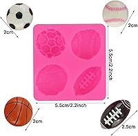 Vista 2 de Juego de 2 moldes de silicona con temática de fútbol, camisas de pasta de goma de fondant, moldes de caramelo de chocolate para decoración