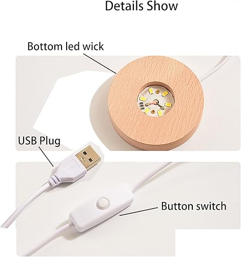 Miniatura 5 de Gouccpu Bola de cristal brillante 3D tallada interior pequeña bola de cristal con base de madera, regalo creativo decorativo bola de cristal