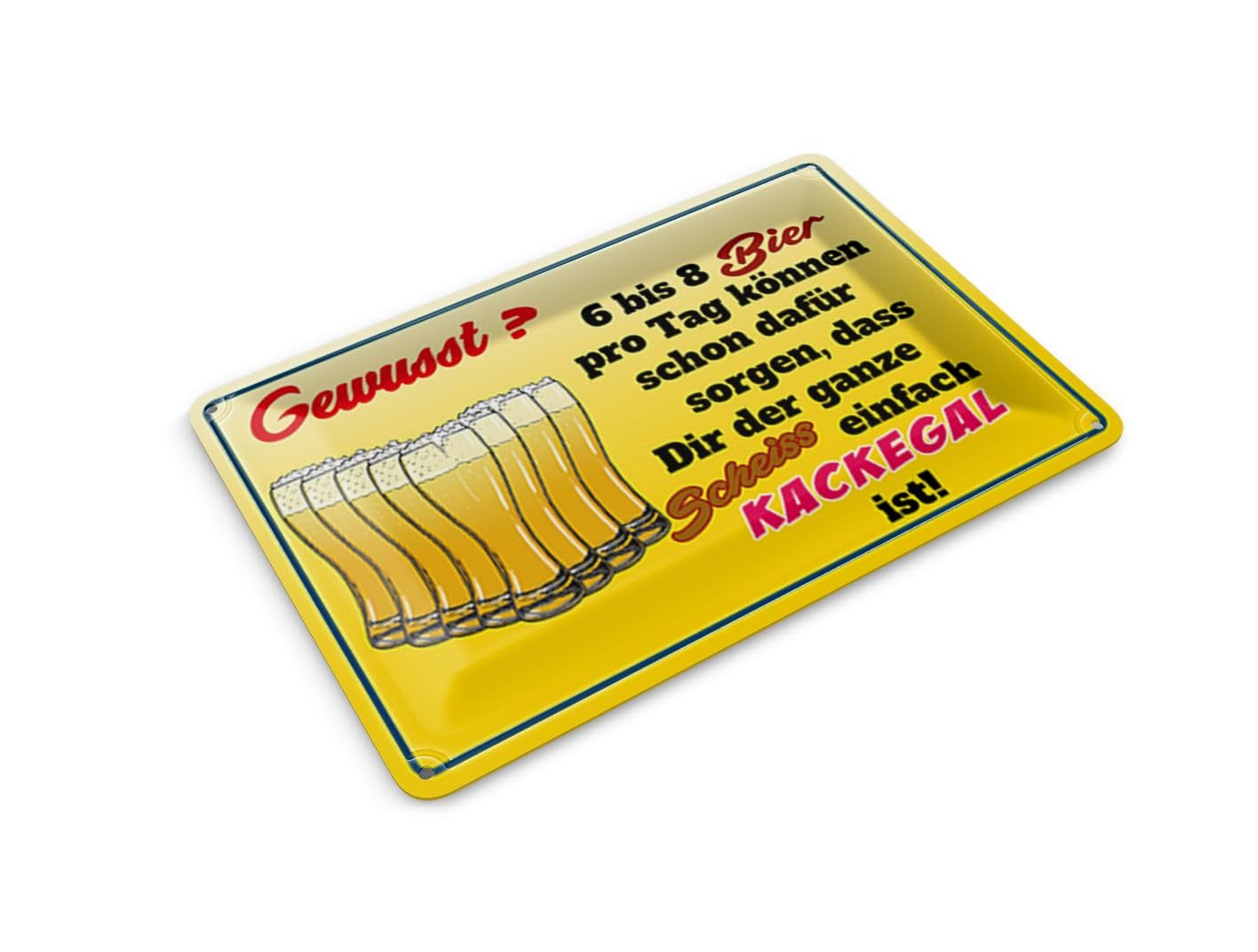 Femer Tin Postcard Alcohol 14 x 10 cm 6-8 Beer Whole Scheiß egal Decorative Sign