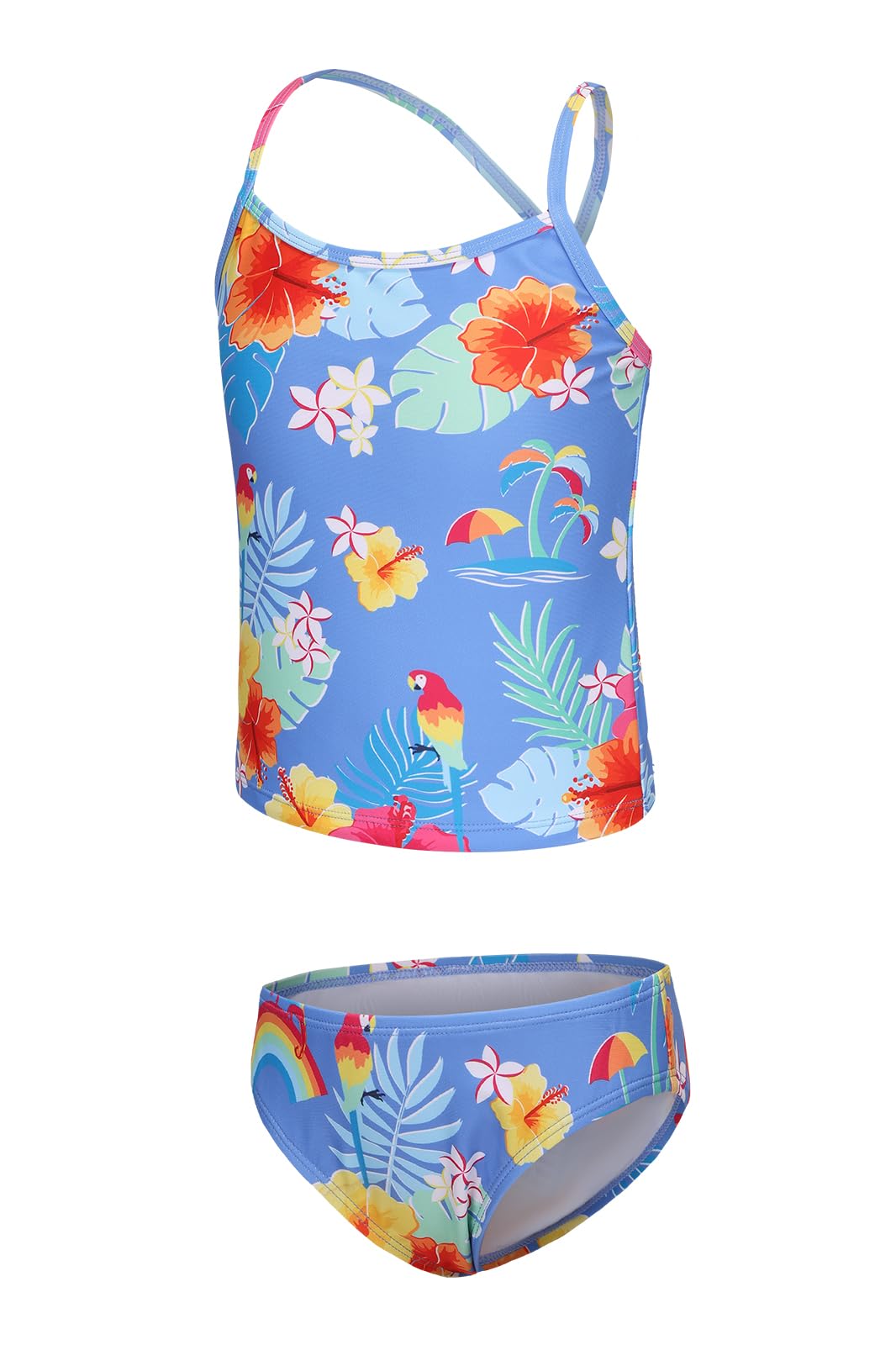 Girls Two Piece Tankini Swimsuits Rainbow Striped Bathing Suit Swim Suit