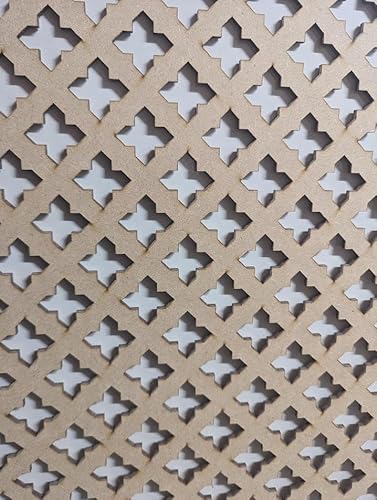 Radiator Cabinet Wall Decorative Screening-Grille- Perforated 3mm Thick MDF Cross Panel (Size 620mm x600mm) KZ2 Pattern