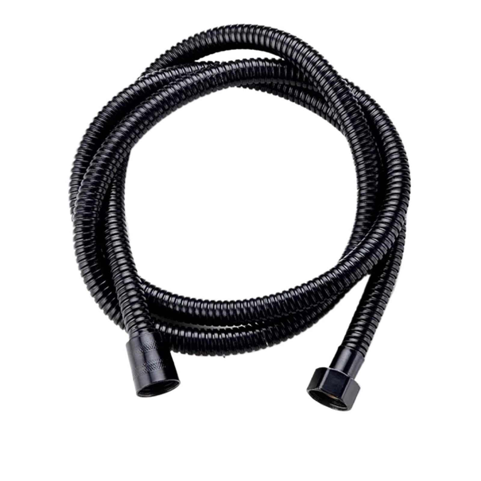 1.5/2M Black SUS 304 Flexible Shower Hose Long Bathroom Water Extension Plumbing Pipe Pulling Tube Bath Accessories(Silver,150cm)