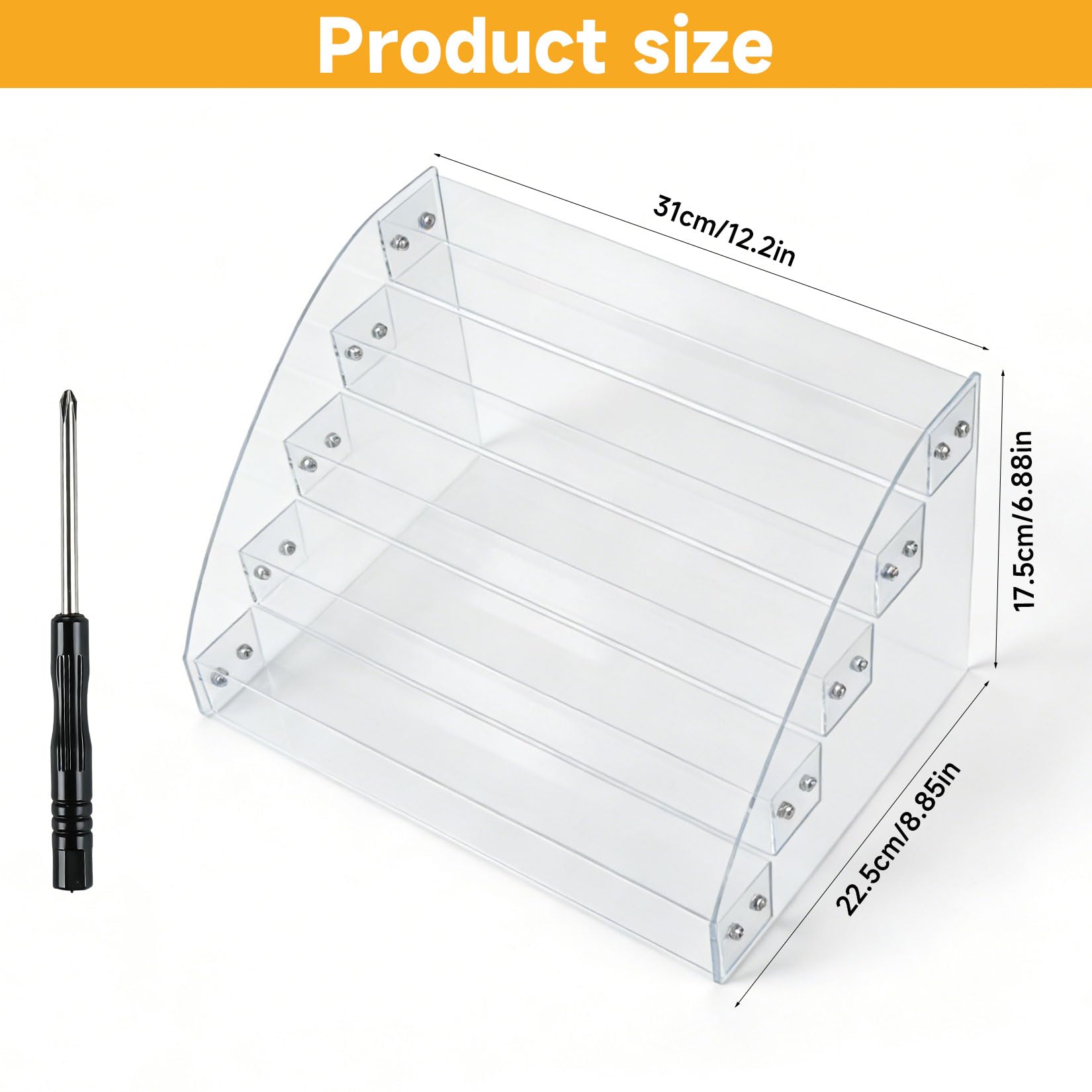 ShiFaKa 5 Tier Trading Card Display Stands, Space-Saving Acrylic Greeting Card Display Stand, cCard Stands for Displaying Greeting Cards, Counters, Shop, Offices, Restaurants — view 2