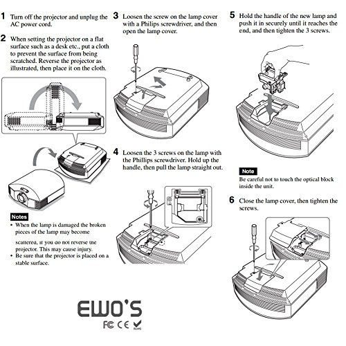 Ewo's Lmp-H210 Lamp Bulb For Sony Vpl-Hw65Es Vpl-Hw45Es Projector Lamp Bulb Replacement, With Housing #TOP5