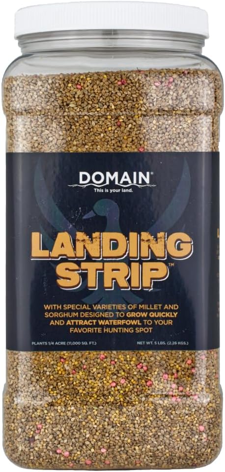 Domain Outdoor Landing Strip Food Plot Seed Mix - 1/4 Acre - Millet & Sorghum Blend for Waterfowl, Upland Birds, and Deer