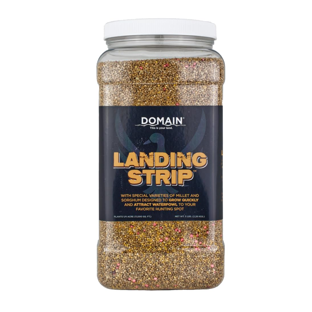 Domain Outdoor Landing Strip Food Plot Seed, Special Varieties of Millet and Sorghum, Designed to Attract and Provide Cover and Food for Waterfowl, Upland Birds and Deer, ¼ Acre
