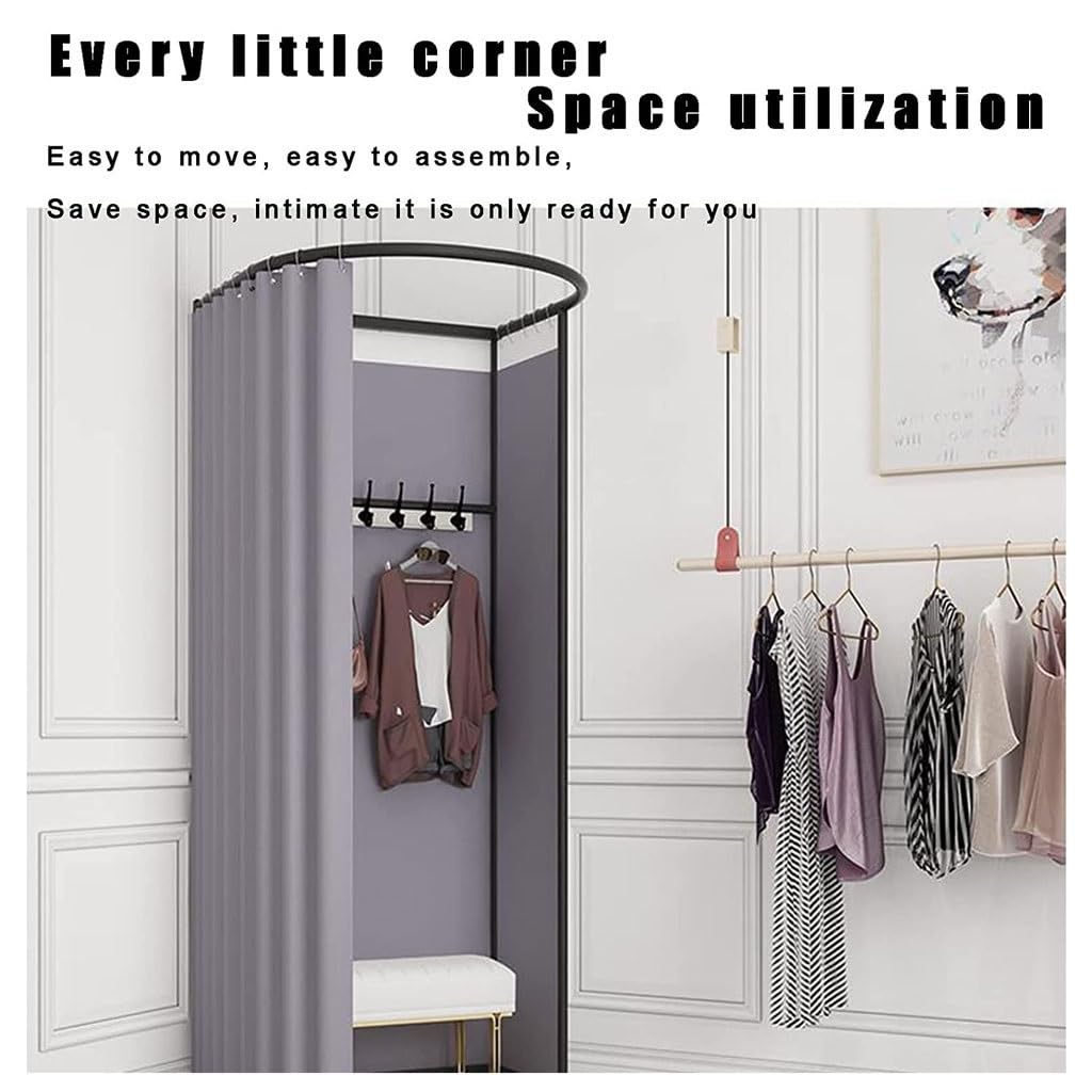Camerino portatile con tende oscuranti, adatto for negozi di abbigliamento, case, uffici e centri commerciali Spogliatoio(Beige,39.3)