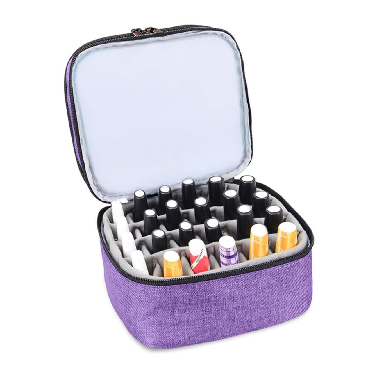 Ipetboom Custodia per Oli Essenziali Doppio Borsa Organizer Portatile per Smalto per Unghie Include Flaconi Materiale Oxford e Resistente