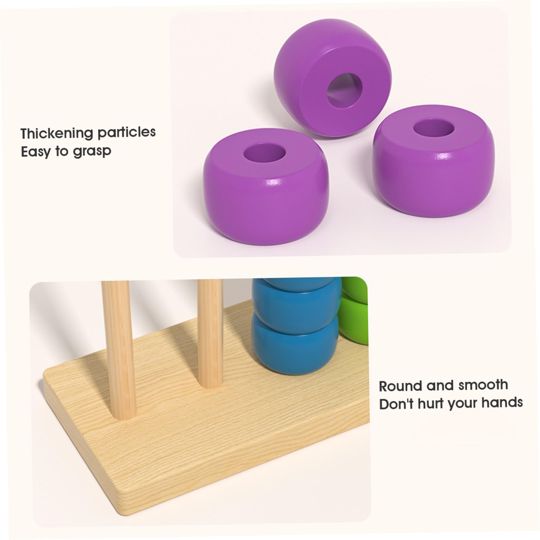 Farbsortierspielzeug, 2-teiliges Stapelspielzeug aus Holz für Kleinkinder, Montessori-Lernspielzeug für Erkennung, Feinmotorik und Logik