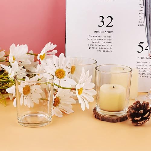 Miniatura 3 de Juego de 36 portavelas de cristal de mercurio transparente, elegantes portavelas votivos para bodas, duchas y decoración del hogar, perfectos para