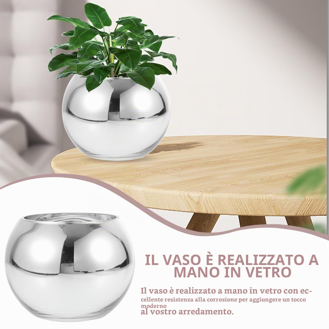 DOITOOL Vaso Di Vetro 6 Pollici Per Composizioni Floreali Centrotavola Decorativo Casa E Ufficio Vaso Di Fiori Da Interni in Vetro Trasparente Per Decorazioni Tavola E Ambienti Moderni