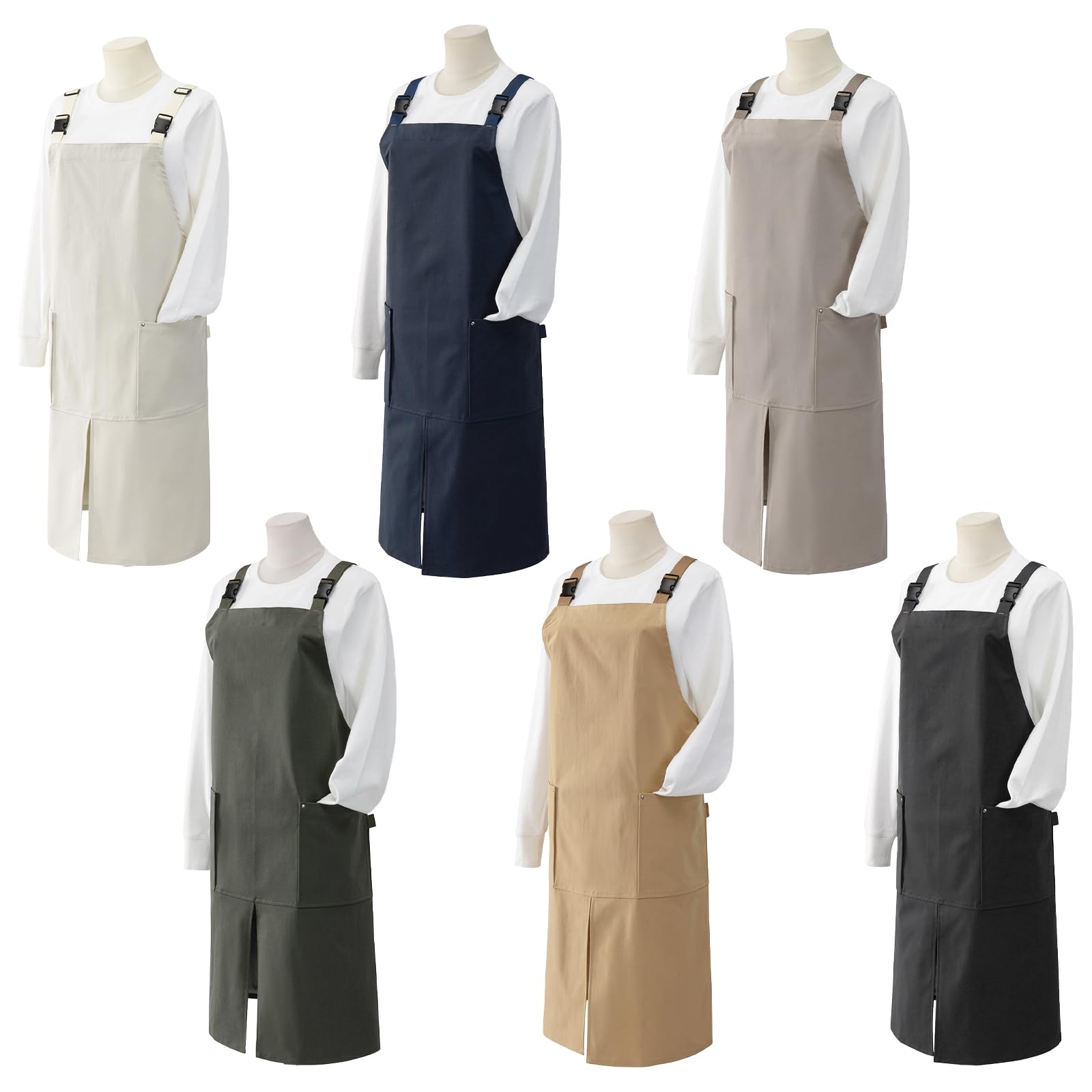 Delantal de lona impermeable con correas de ajuste para uso doméstico y restaurante, poliéster para uso prolongado