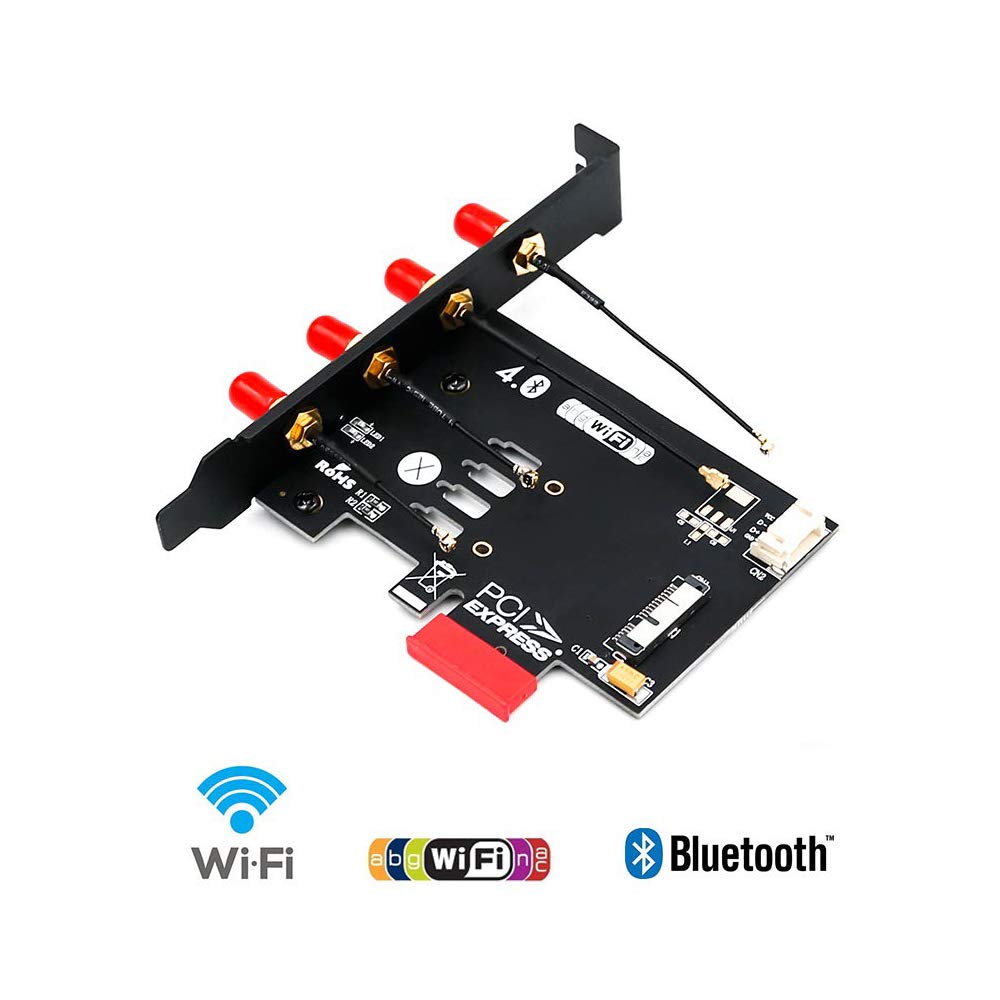 LeHang BCM94360CD BCM94331CD Adaptateur de Carte WiFi 4.0 Bluetooth vers PCI-E x1 (36 Broches) pour PC/Hackintosh