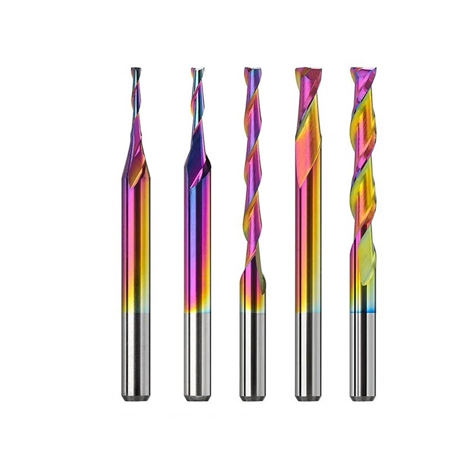 1PCS 1/8 3.175mm Shank CNC Router Bit 2 Flute Engraving Bit Super Coated Carbide Flat End Mill Wood Milling Cutter(3.175x2x8mm)