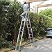 19.5FT Scaffold Ladders Heavy Duty Aluminum Folding Step Ladder Multipurpose Extendable Platform with 2 Platform Plates - 300Lbs