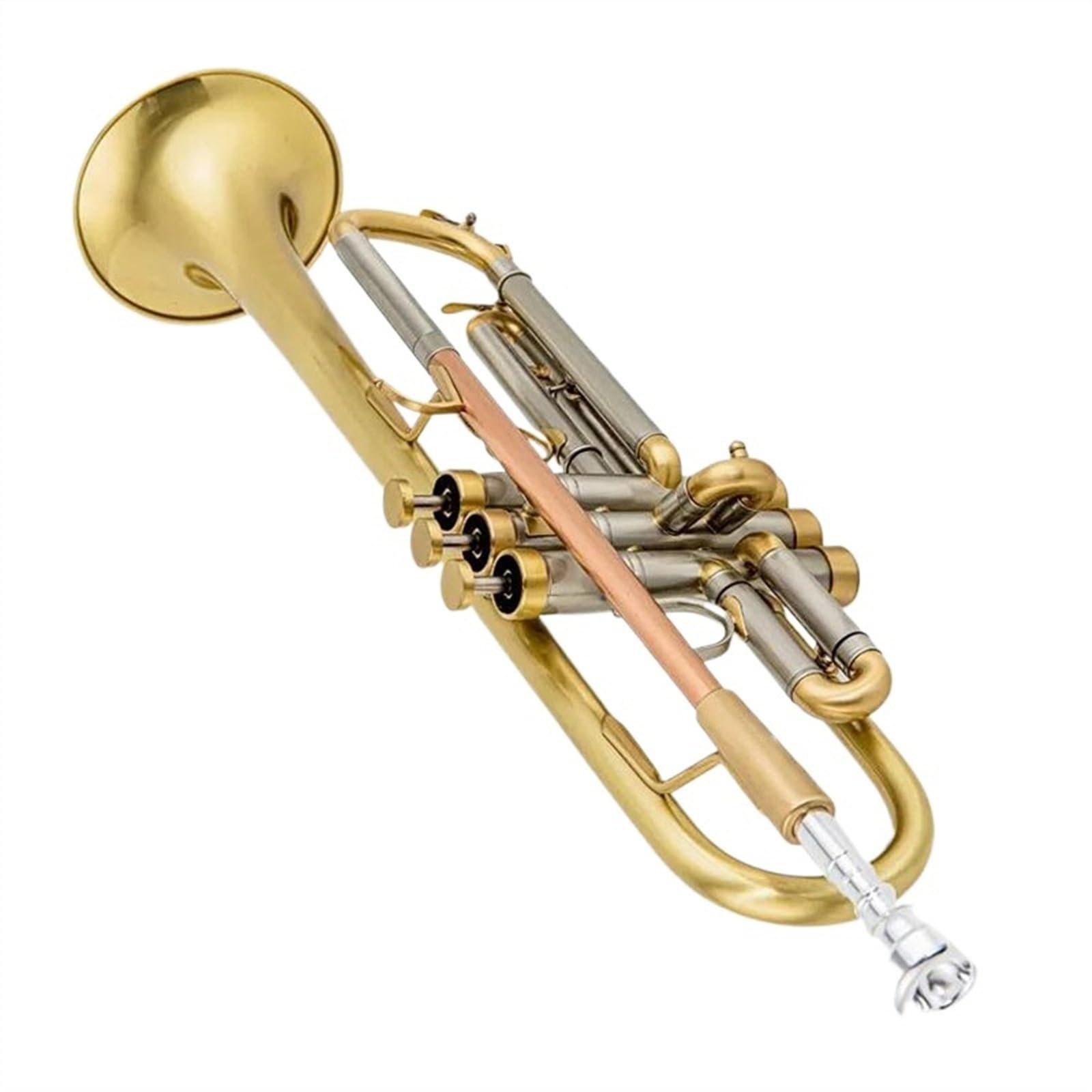 Standard Trąbka Trąbka Bb Płaski Mosiądz Złoty Malowany Wykwintny Trwały Mosiądz Instrument Muzyczny Z Trąbką Rękawiczki Pasek Etui
