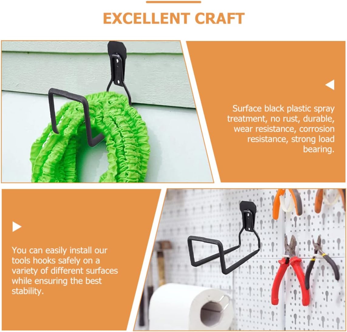 jojofuny 2pcs Garage Hooks Heavy Duty Wall Mount Hooks Magnetic Storage for Garage