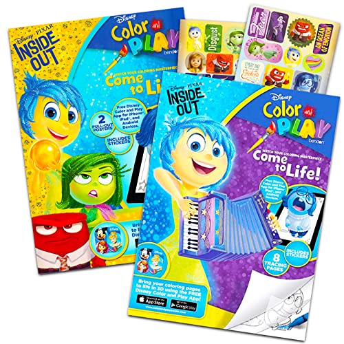 Disney Pixar Coloring Book Set for Kids - Bundle with 2 Inside Out Activity Books with Stickers, Games, Puzzles, Posters, and More (Disney Pixar Inside Out Coloring Book Pack)
