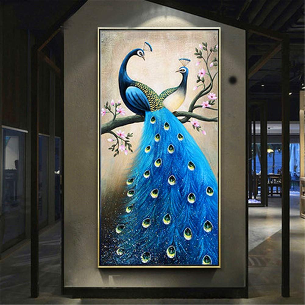 5D "zrób to sam" malarstwo diamentowe dla dorosłych, kompletny zestaw Peacock Flower 60 x 120 cm, diamentowy obraz, kryształ, stras, haft krzyżykowy, zestaw do haftu, duży diament, sztuka rzemiosło, dekoracja ścienna
