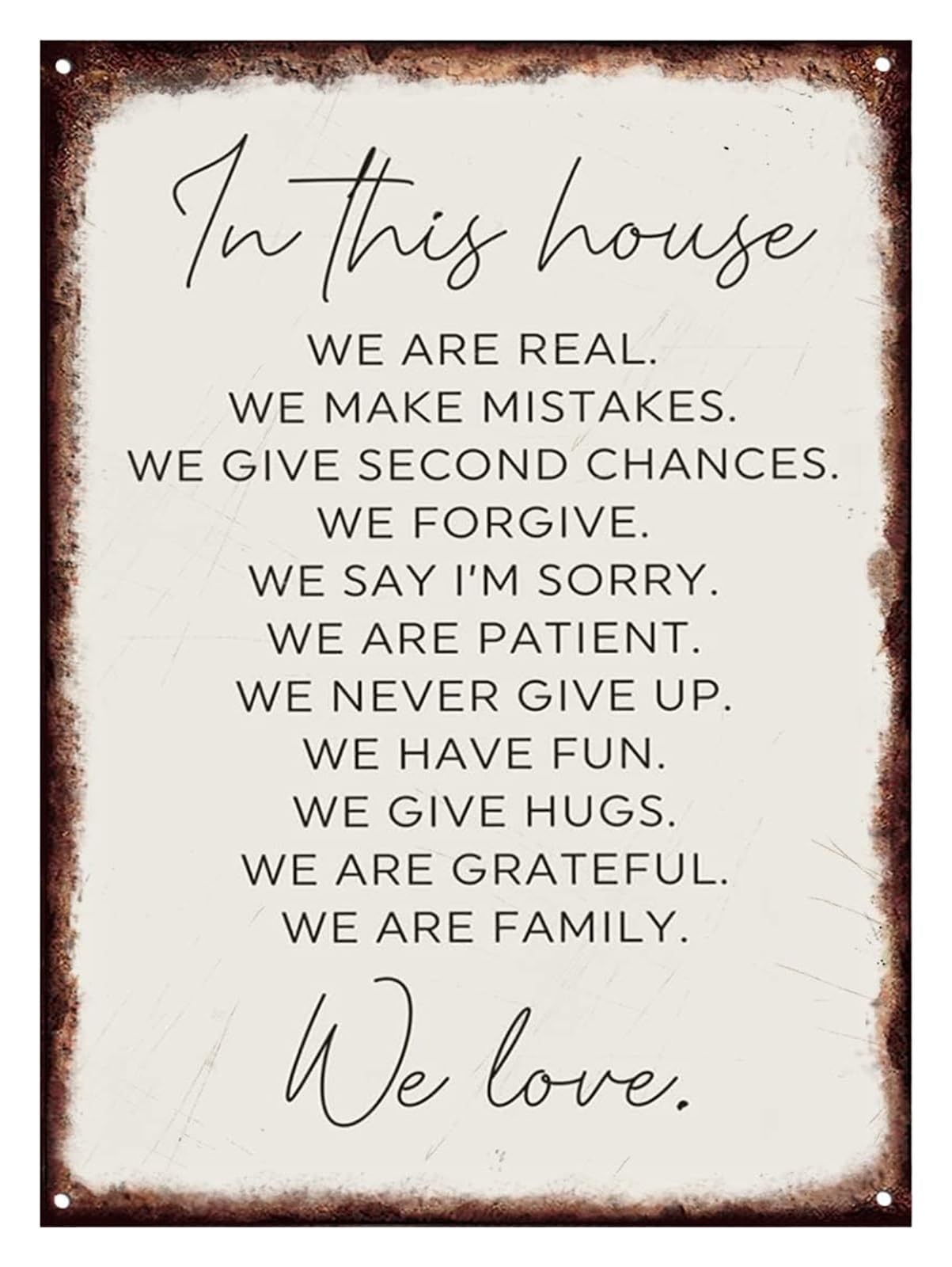 IDGTTLDF Funny Metal Sign In This House We Run On Coffee And Chaos Sarcastic Family Rules Poster for Kitchen Breakfast Nook 8 X 12 inch