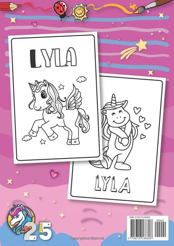 Image secondaire de Livre de coloriage personnalisé pour Lyla - Thème Licorne