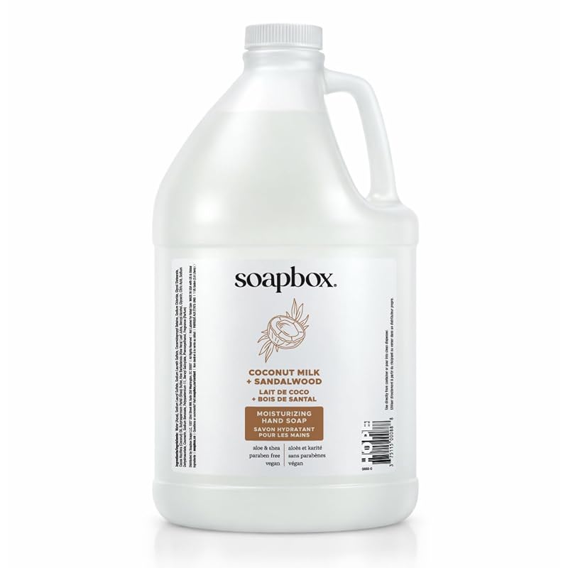 Sabonete líquido para mãos Soapbox com leite de coco e sândalo — Refil de aproximadamente 3,79 L