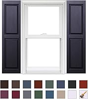 Vista 1 de Polaris - Persianas de vinilo Homeside con panel elevado (1 par), 14-1/2 pulgadas x 55 pulgadas, color 050 negro