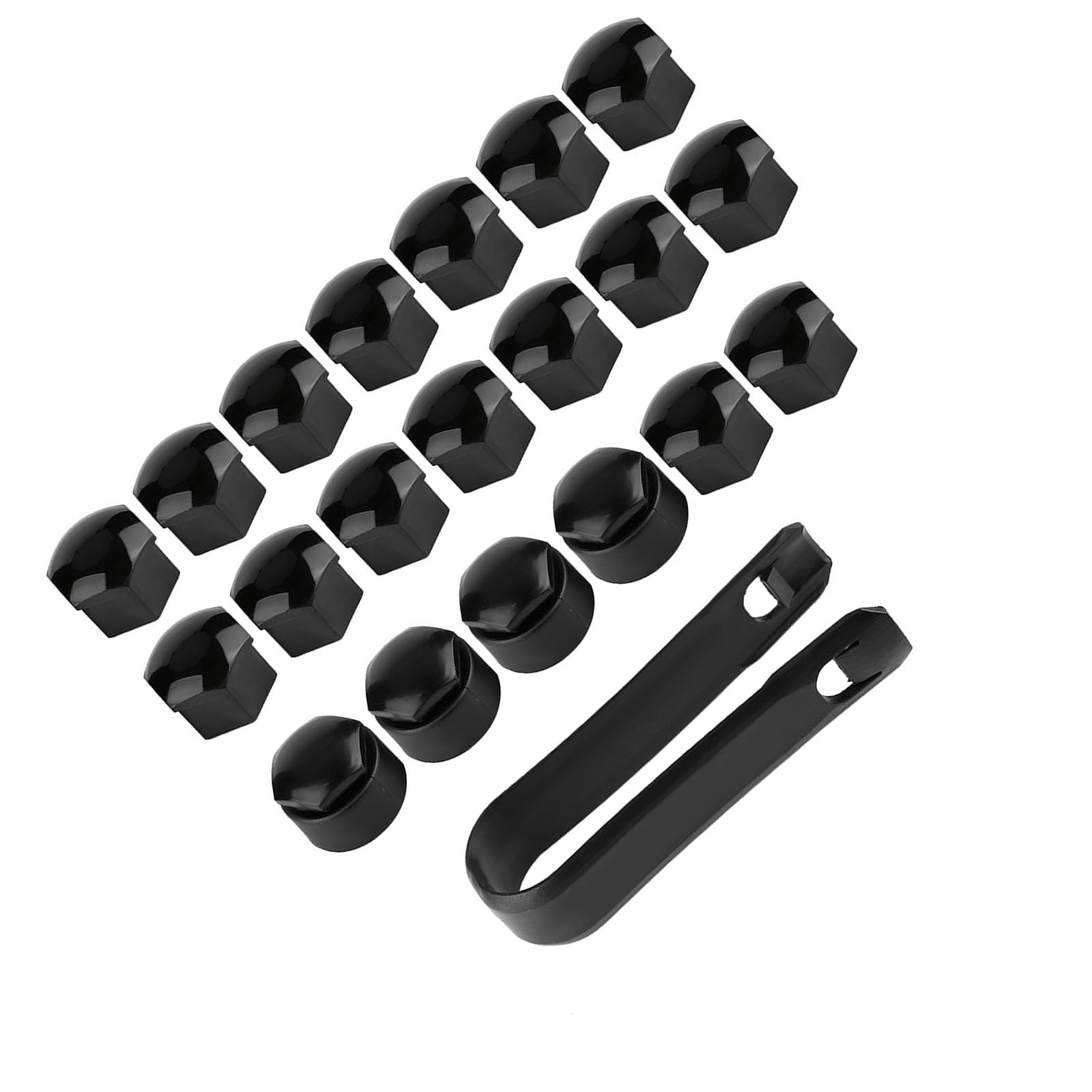 Cappucci di Protezione per Dadi Ruota 17 Mm Set Nero di 20 Copriviti per Cerchioni in ABS di qualità Coprimozzi Robusti Antifurto per Auto (Black)