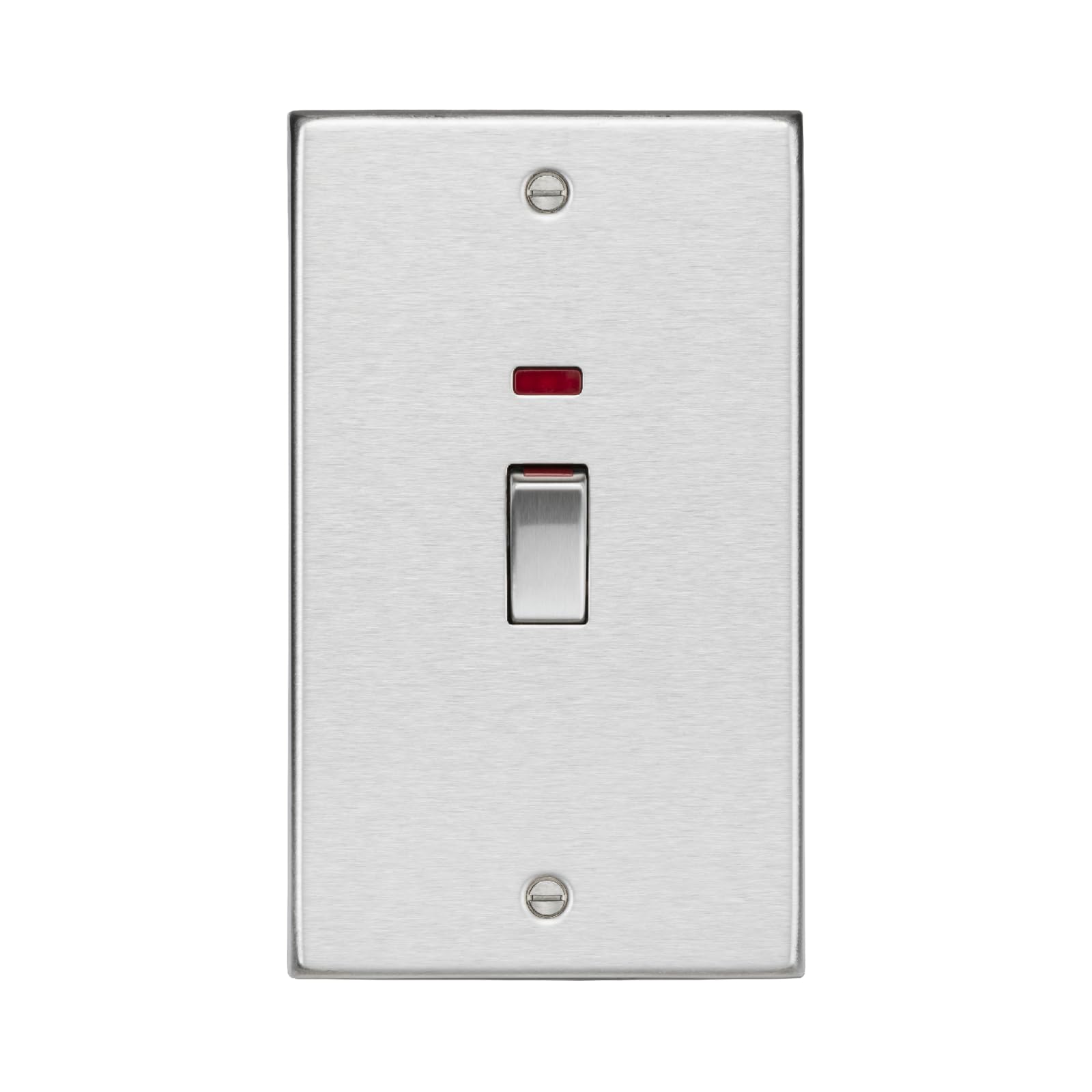 Knightsbridge 45A Switch with Neon (2G) - Brushed Chrome