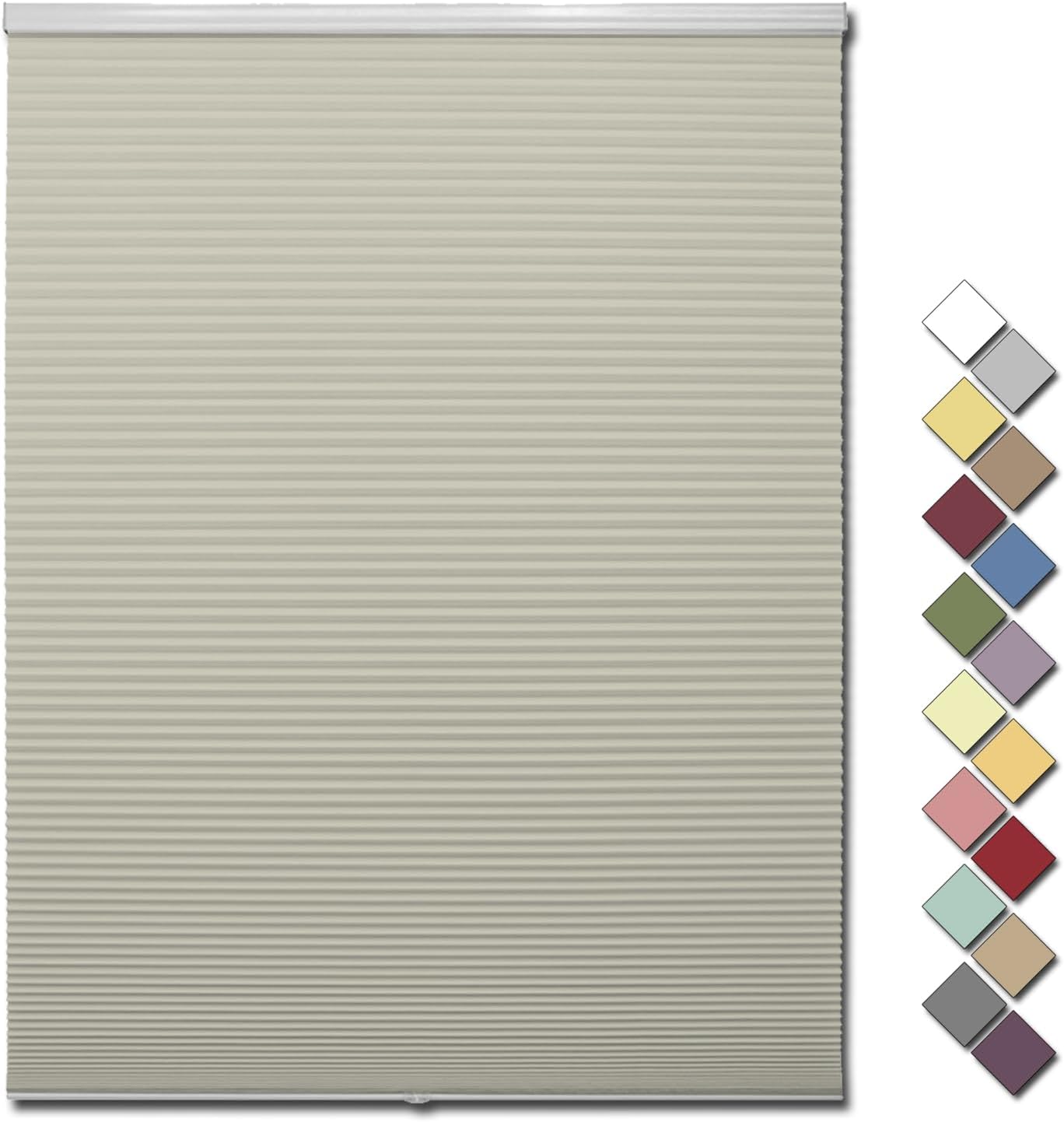 Cordless Cellular Shades, Blackout Honeycomb Blinds Window Shades Free-Stop Blackout Blinds Single Cell Honeycomb Blinds, Room Darkening Pleated Window Shades for Bedroom Nursery(Size:40"W*39"H,Color: